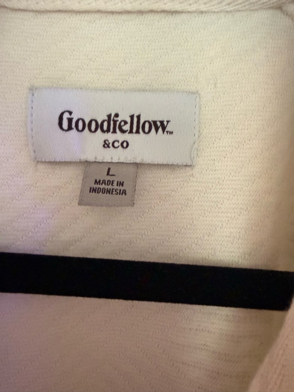 Goodfellow & Co Cream and Black Crewneck Pullover - Picture 4 of 5